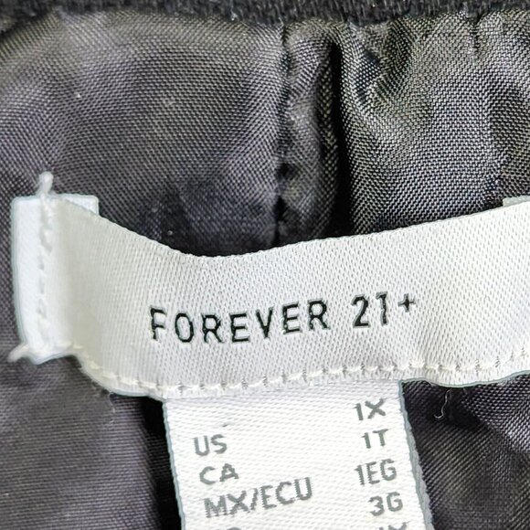 Forever 21+ Black Jacket With Embroidered Peace Sign "Black Is Power" Text Desig - Picture 7 of 12